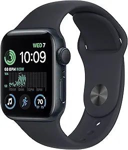 Apple Watch SE (2nd Gen) (GPS, 40mm) - Midnight Aluminum Case with Midnight Sport Band, S/M (Renewed)