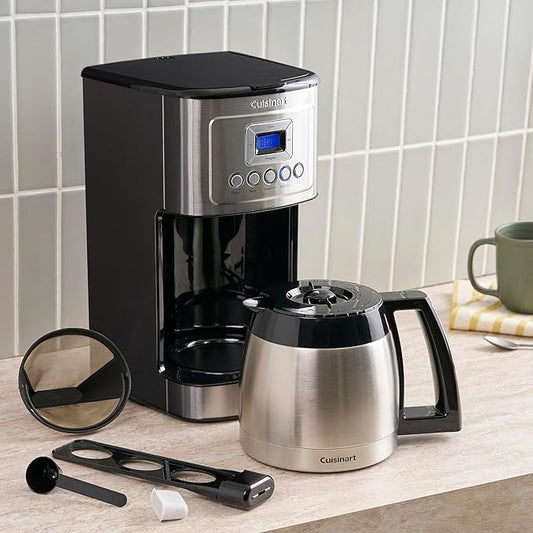 12-Cup Programmable Thermal Coffee Maker Stainless Steel Brew Strength Control Machine