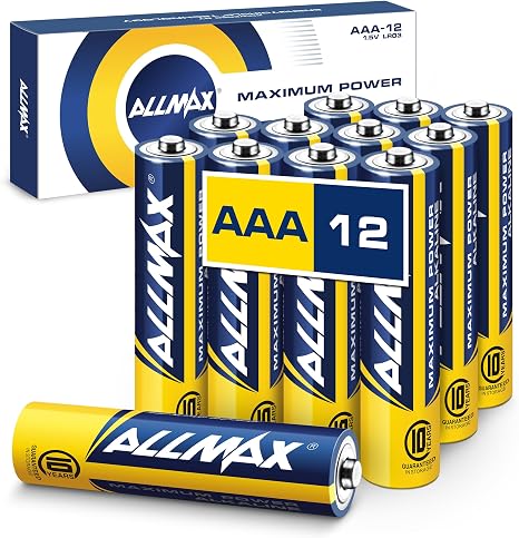 Allmax AAA Maximum Power Alkaline Batteries (12 Count) – 1.5V | Triple A • 10-Year Shelf Life • Leakproof Design • Ultra Long-Lasting • Maximum Performance