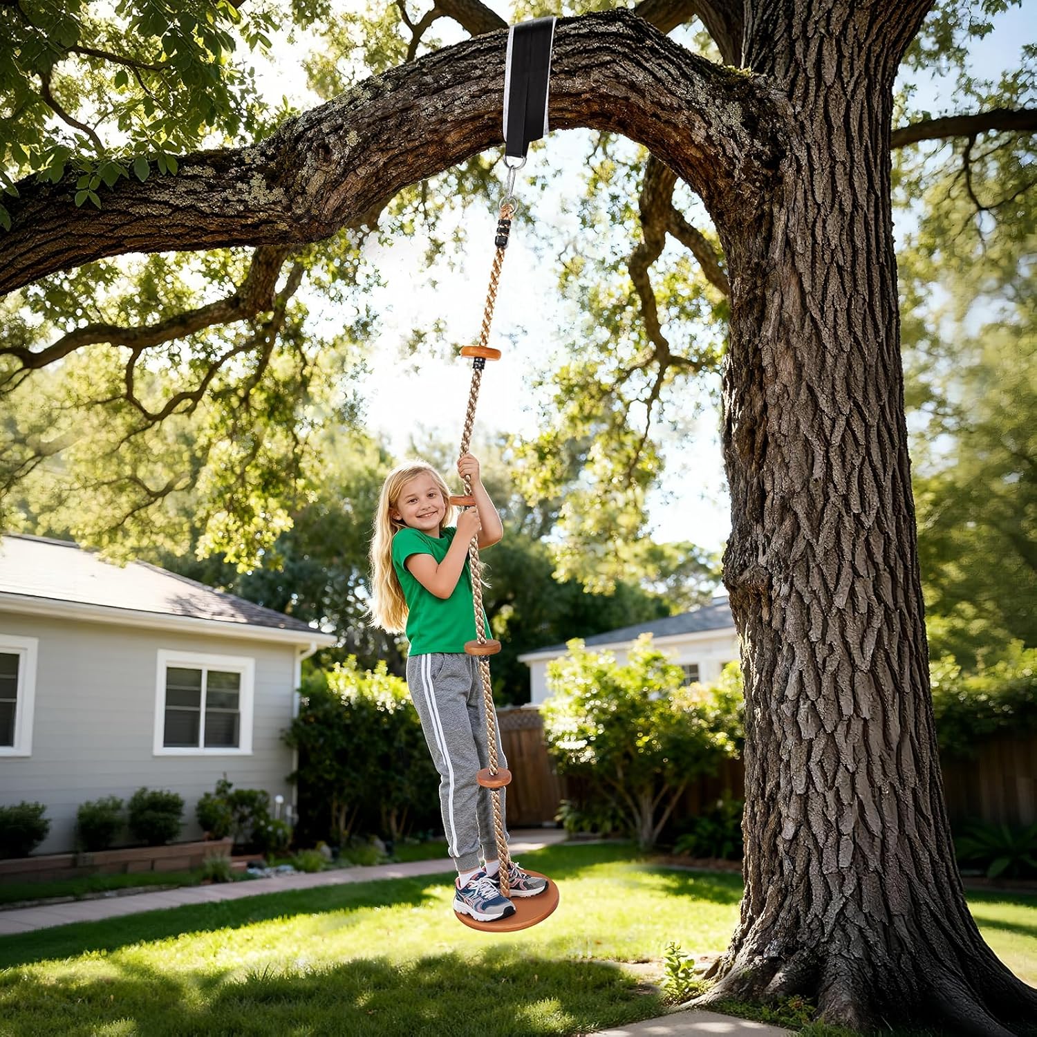 Cedar Wood Outdoor Swing Set Wave Slide Rock Wall Kids Playset