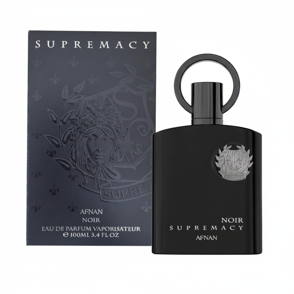 Afnan Supremacy Noir EDP - Box and Bottle