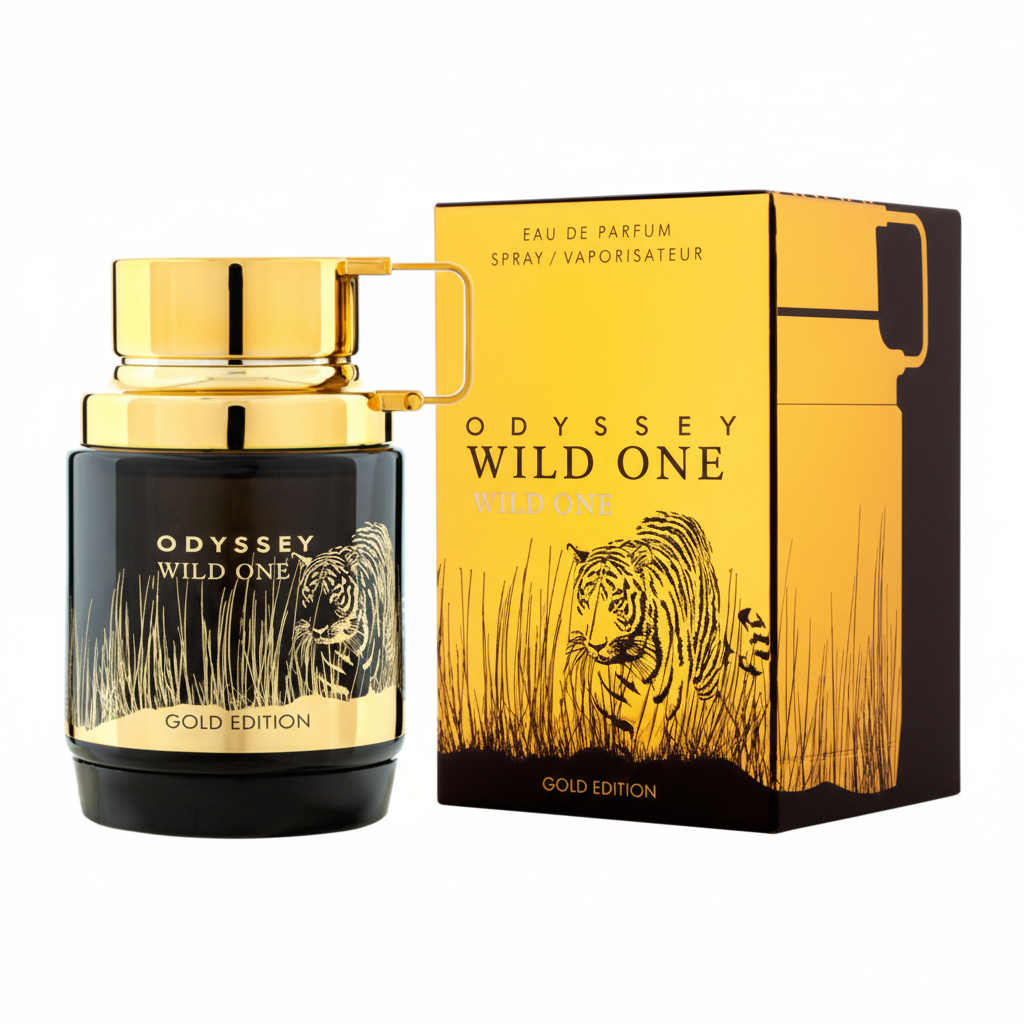 Armaf Odyssey Wild One Gold Edition EDP - Bottle and Box