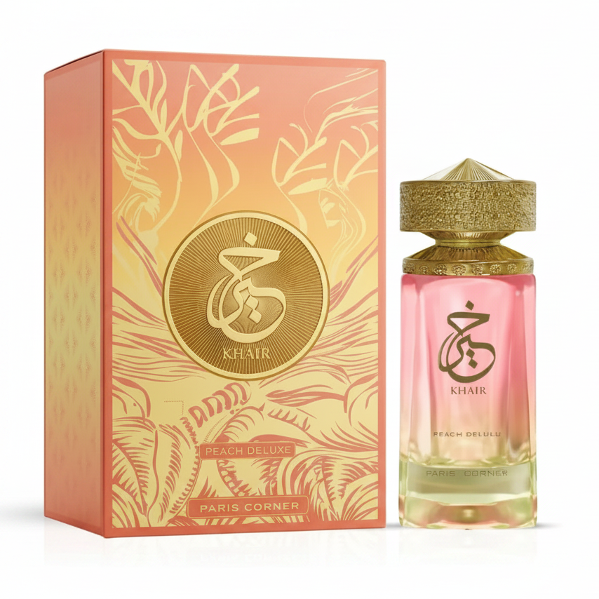 Paris Corner Khair Peach Deluxe EDP - Box and Bottle