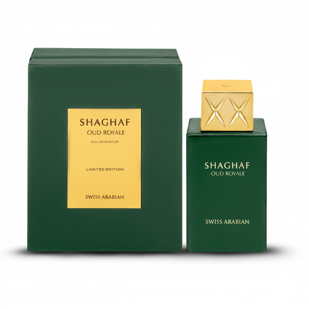 Swiss Arabian Shaghaf Oud Royale Limited Edition EDP - Box and Bottle
